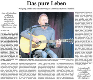 Wolfgang begeistert auf Schloss Schernek - nächstes Konzert am 1.8. in Passau